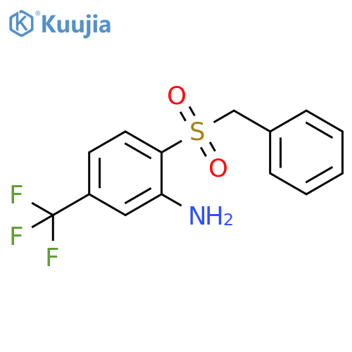 Benzenamine, 2-[(phenylmethyl)sulfonyl]-5-(trifluoromethyl)- structure