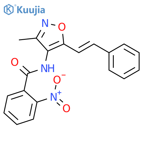 Benzamide, N-[3-methyl-5-(2-phenylethenyl)-4-isoxazolyl]-2-nitro- structure