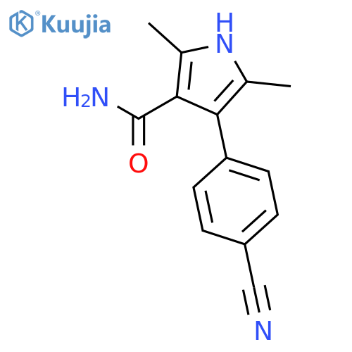 1H-PYRROLE-3-CARBOXAMIDE, 4-(4-CYANOPHENYL)-2,5-DIMETHYL- structure