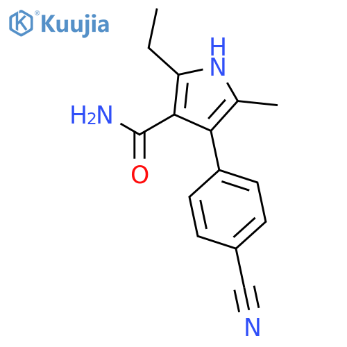 1H-PYRROLE-3-CARBOXAMIDE, 4-(4-CYANOPHENYL)-2-ETHYL-5-METHYL- structure