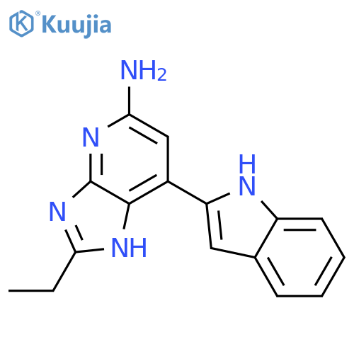 1H-Imidazo[4,5-b]pyridin-5-amine, 2-ethyl-7-(1H-indol-2-yl)- structure
