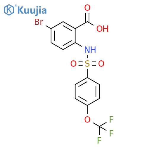 Benzoic acid, 5-bromo-2-[[[4-(trifluoromethoxy)phenyl]sulfonyl]amino]- structure