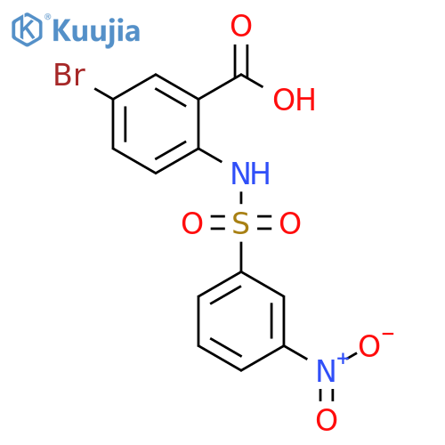 Benzoic acid, 5-bromo-2-[[(3-nitrophenyl)sulfonyl]amino]- structure