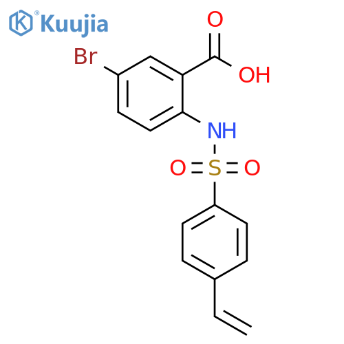 Benzoic acid, 5-bromo-2-[[(4-ethenylphenyl)sulfonyl]amino]- structure