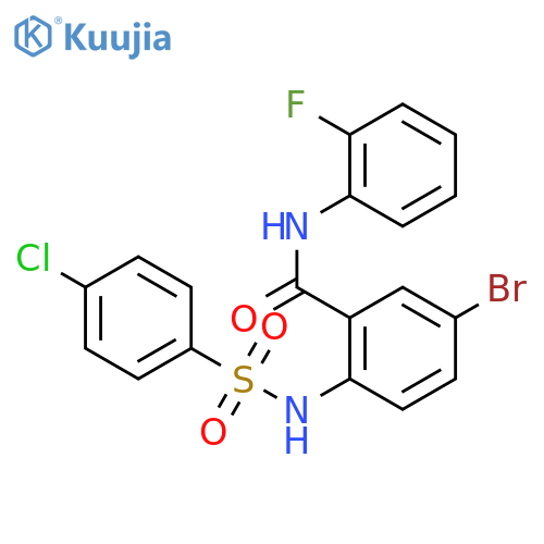 Benzamide,5-bromo-2-[[(4-chlorophenyl)sulfonyl]amino]-N-(2-fluorophenyl)- structure