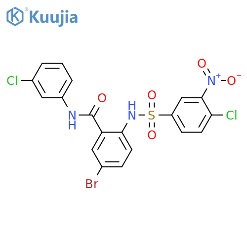 Benzamide,5-bromo-2-[[(4-chloro-3-nitrophenyl)sulfonyl]amino]-N-(3-chlorophenyl)- structure