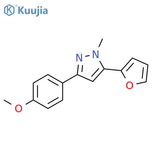 1H-Pyrazole, 5-(2-furanyl)-3-(4-methoxyphenyl)-1-methyl- structure