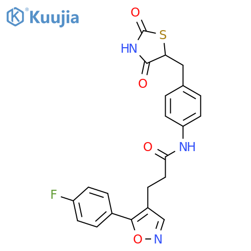 4-Isoxazolepropanamide,N-[4-[(2,4-dioxo-5-thiazolidinyl)methyl]phenyl]-5-(4-fluorophenyl)- structure