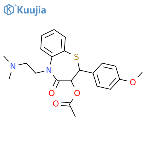 1,5-Benzothiazepin-4(5H)-one,3-(acetyloxy)-5-[2-(dimethylamino)ethyl]-2,3-dihydro-2-(4-methoxyphenyl)-,(2R,3R)-rel- structure