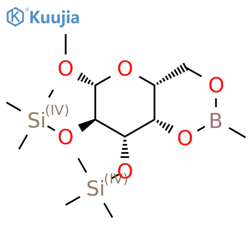beta-D-Galactopyranoside, methyl 2,3-bis-O-(trimethylsilyl)-, cyclic methylboronate structure