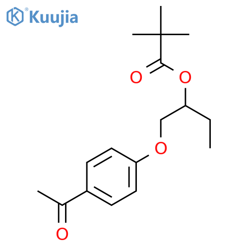 Propanoic acid, 2,2-dimethyl-, 1-[(4-acetylphenoxy)methyl]propyl ester structure