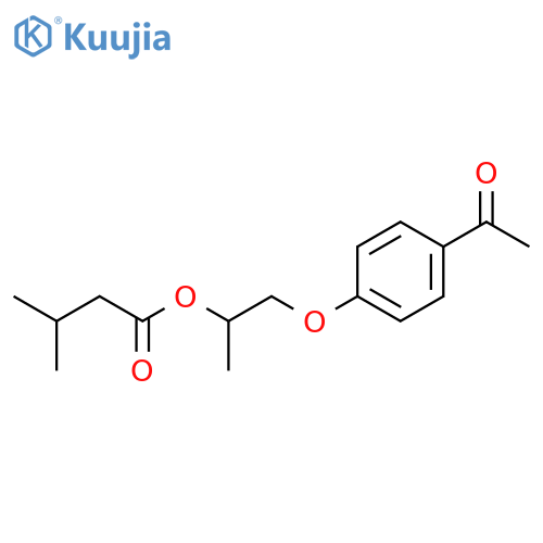 Butanoic acid, 3-methyl-, 2-(4-acetylphenoxy)-1-methylethyl ester structure
