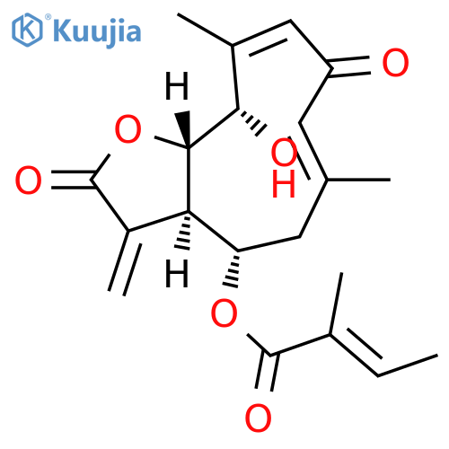 2-Butenoic acid,2-methyl-,(3aR,4S,6E,9Z,11S,11aS)-2,3,3a,4,5,8,11,11a-octahydro-11-hydroxy-6,10-dimethyl-3-methylene-2,8-dioxocyclodeca[b]furan-4-ylester, (2E)- structure