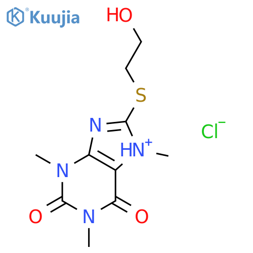 8-[(2-hydroxyethyl)sulfanyl]-1,3,7-trimethyl-2,6-dioxo-2,3,6,7-tetrahydro-1H-purin-7-ium chloride structure