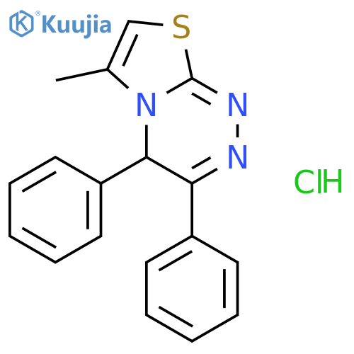 4H-Thiazolo[2,3-c][1,2,4]triazine,6-methyl-3,4-diphenyl-, hydrochloride (1:1) structure