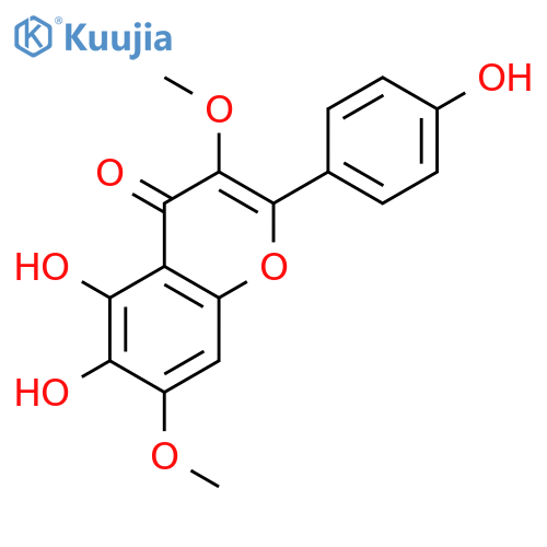 4H-1-Benzopyran-4-one,5,6-dihydroxy-2-(4-hydroxyphenyl)-3,7-dimethoxy- structure