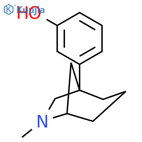 3-[(1S)-6-methyl-6-azabicyclo[3.2.1]oct-1-yl]phenol structure