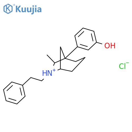 1-(3-hydroxyphenyl)-7-methyl-6-(2-phenylethyl)-6-azoniabicyclo[3.2.1]octane chloride structure