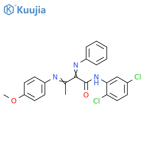 Butanamide,N-(2,5-dichlorophenyl)-3-[(4-methoxyphenyl)imino]-2-(phenylimino)- structure