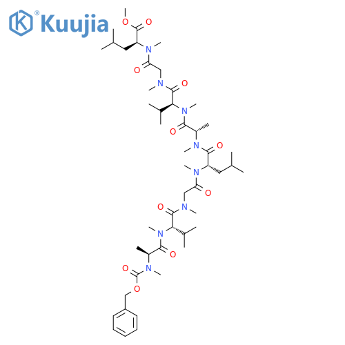 L-Leucine, N-methyl-N-[N-methyl-N-[N-methyl-N-[N-methyl-N-[N-methyl-N-[N-methyl-N-[N-methyl-N-[N-methyl-N-[(phenylmethoxy)carbonyl]-L-alanyl]-L-valyl]glycyl]-L-leucyl]-L-alanyl]-L-valyl]glycyl]-, methyl ester structure