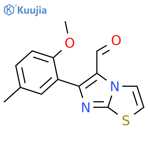6-(2-Methoxy-5-methylphenyl)imidazo2,1-b1,3thiazole-5-carbaldehyde structure