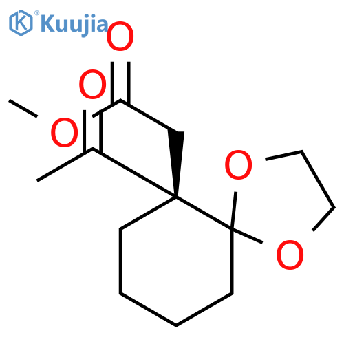 1,4-Dioxaspiro[4.5]decane-6-acetic acid, 6-acetyl-, methyl ester, (6S)- structure