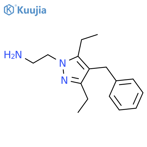 1H-Pyrazole-1-ethanamine, 3,5-diethyl-4-(phenylmethyl)- structure
