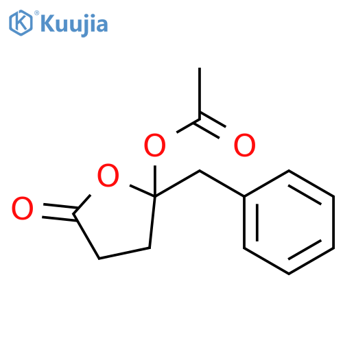 2(3H)-Furanone, 5-(acetyloxy)dihydro-5-(phenylmethyl)- structure