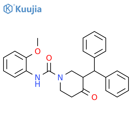 1-Piperidinecarboxamide,3-(diphenylmethyl)-N-(2-methoxyphenyl)-4-oxo- structure