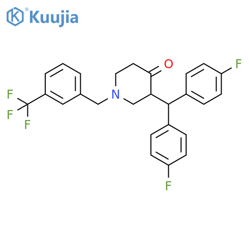 4-Piperidinone,3-[bis(4-fluorophenyl)methyl]-1-[[3-(trifluoromethyl)phenyl]methyl]- structure
