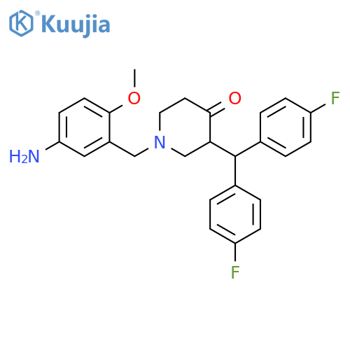 4-Piperidinone,1-[(5-amino-2-methoxyphenyl)methyl]-3-[bis(4-fluorophenyl)methyl]- structure