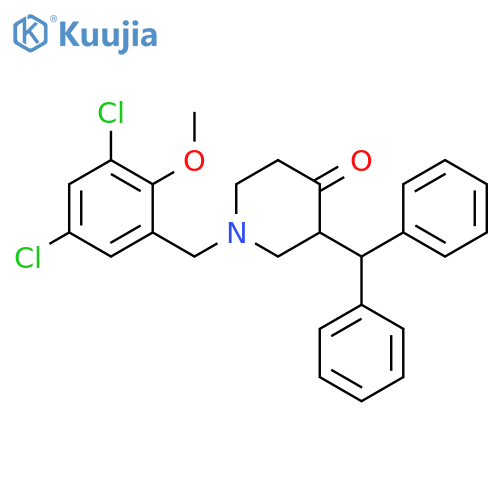 4-Piperidinone,1-[(3,5-dichloro-2-methoxyphenyl)methyl]-3-(diphenylmethyl)- structure