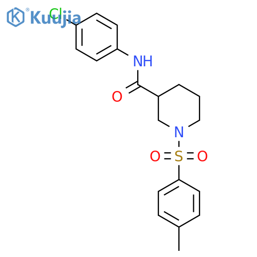 N-(4-chlorophenyl)-1-(4-methylbenzenesulfonyl)piperidine-3-carboxamide structure