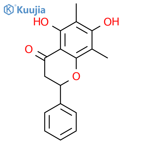 (2S)-5,7-dihydroxy-6,8-dimethyl-2-phenyl-2,3-dihydro-4H-chromen-4-one structure