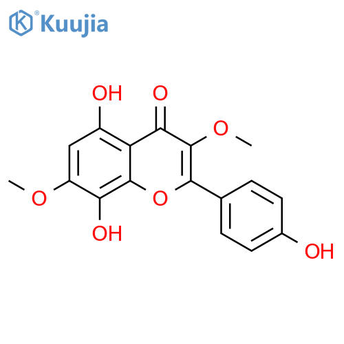 4H-1-Benzopyran-4-one,5,8-dihydroxy-2-(4-hydroxyphenyl)-3,7-dimethoxy- structure