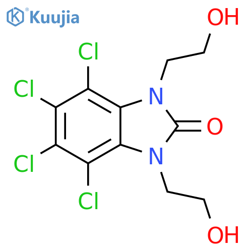 2H-Benzimidazol-2-one,4,5,6,7-tetrachloro-1,3-dihydro-1,3-bis(2-hydroxyethyl)- structure