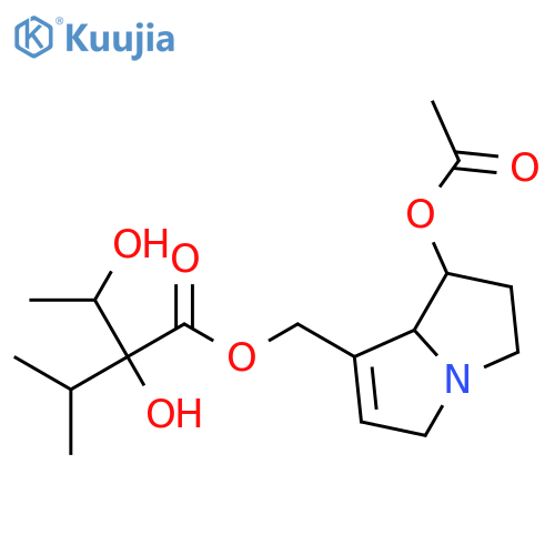 [(1S,7aR)-1-(acetyloxy)-2,3,5,7a-tetrahydro-1H-pyrrolizin-7-yl]methyl (2S,3R)-2,3-dihydroxy-2-(propan-2-yl)butanoate structure