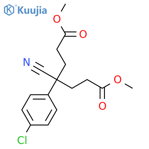 Heptanedioic acid, 4-(4-chlorophenyl)-4-cyano-, dimethyl ester structure