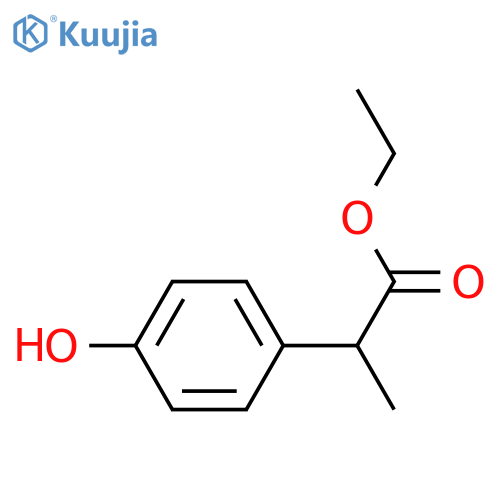 Benzeneacetic acid, 4-hydroxy-α-methyl-, ethyl ester structure