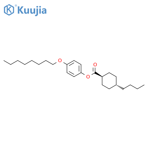 Cyclohexanecarboxylic acid, 4-butyl-, 4-(octyloxy)phenyl ester, trans- structure