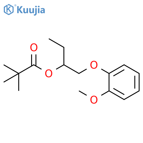 Propanoic acid, 2,2-dimethyl-, 1-ethyl-2-(2-methoxyphenoxy)ethyl ester structure