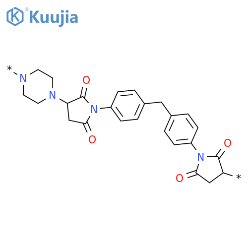 POLY[1,4-PIPERAZINEDIYL(2,5-DIOXO-3,1-PYRROLIDINEDIYL)-1,4-PHENYLENEMETHYLENE-1,4-PHENYLENE(2,5-DIOXO-1,3-PYRROLIDINEDIYL)] structure
