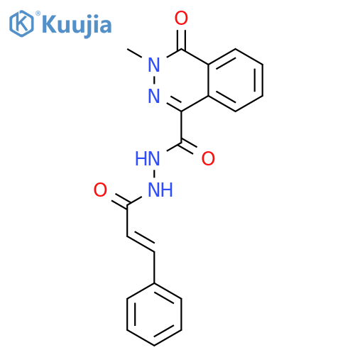 3-methyl-4-oxo-N'-(3-phenylacryloyl)-3,4-dihydrophthalazine-1-carbohydrazide structure