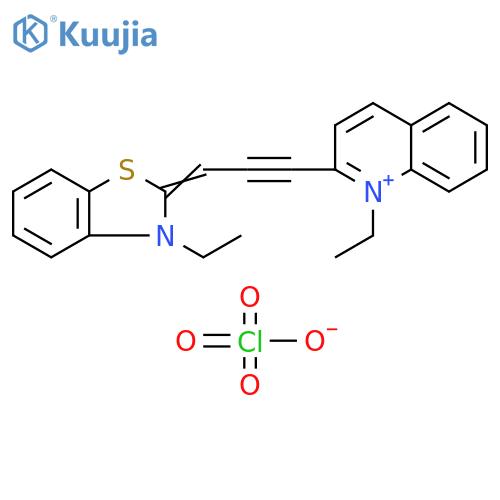 Quinolinium, 1-ethyl-2-[3-(3-ethyl-2(3H)-benzothiazolylidene)-1-propyn-1-yl]-, perchlorate (1:1) structure