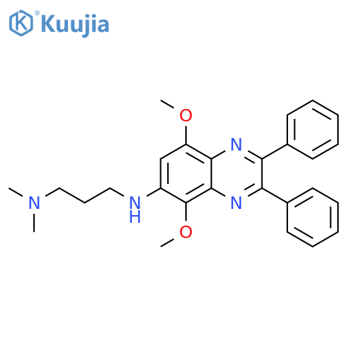 N'-(5,8-dimethoxy-2,3-diphenylquinoxalin-6-yl)-N,N-dimethylpropane-1,3-diamine structure