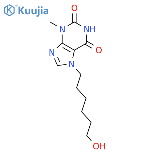 1H-PURINE-2,6-DIONE, 3,7-DIHYDRO-7-(6-HYDROXYHEXYL)-3-METHYL- structure