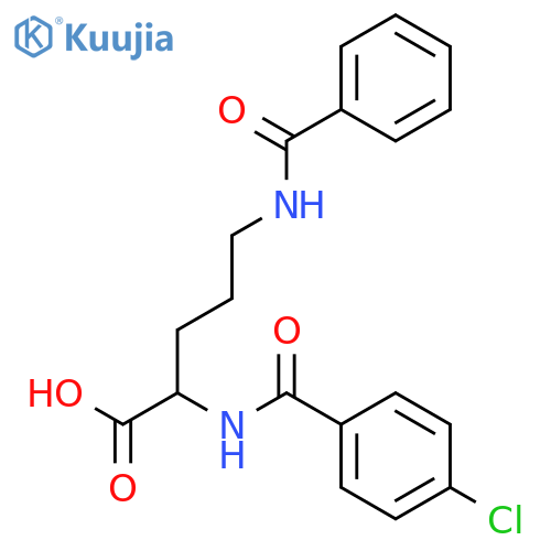 N~2~-[(4-chlorophenyl)carbonyl]-N~5~-(phenylcarbonyl)-L-ornithine structure