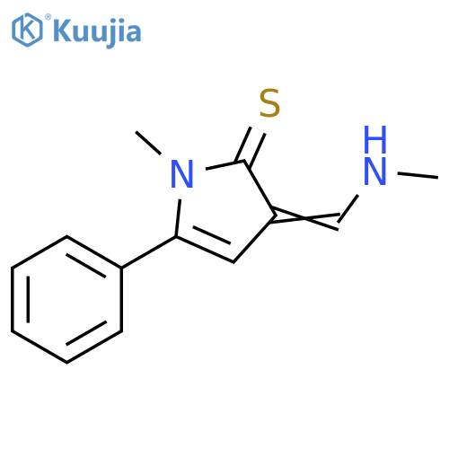 2H-Pyrrole-2-thione,1,3-dihydro-1-methyl-3-[(methylamino)methylene]-5-phenyl- structure