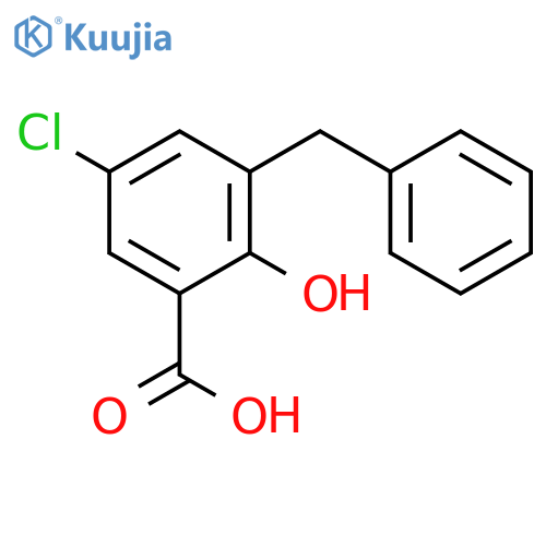 BENZOIC ACID, 5-CHLORO-2-HYDROXY-3-(PHENYLMETHYL)- structure