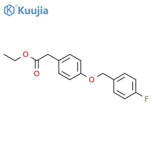 Benzeneacetic acid, 4-[(4-fluorophenyl)methoxy]-, ethyl ester structure